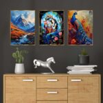 Set of Three Wall Paintings for Wall Dacoration Golden Framed Wall Paintings for Living Room & Bedroom Wall Art for Home Decoration & Office Wall Décor (24x18 inch CH-GD3-1)