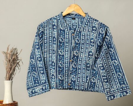 Handmade Block Print Cotton for Women ? Ethnic Floral Printed Top with Long Sleeves
